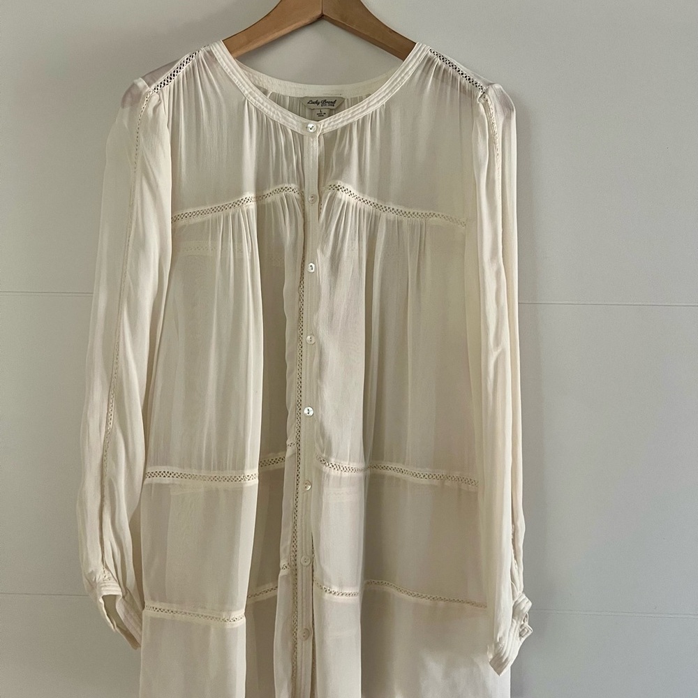 Lucky Brand Cream Blouse Tunic